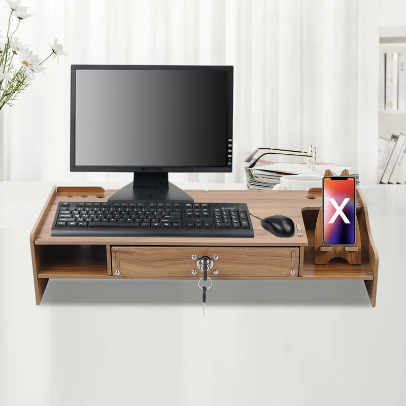 Desk-Organizer-Monitor-Stand-Built-Storage-Drawer-with-Phone-Holder-Display-Cabinet-Wooden-Box-Office-Supplies-2