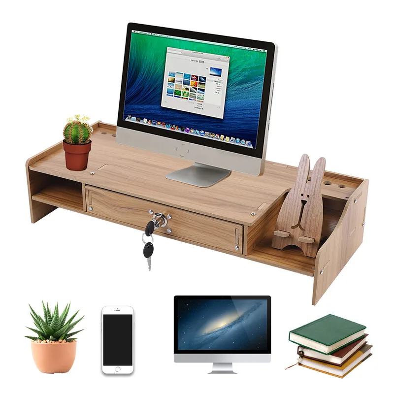 Desk-Organizer-Monitor-Stand-Built-Storage-Drawer-with-Phone-Holder-Display-Cabinet-Wooden-Box-Office-Supplies-3