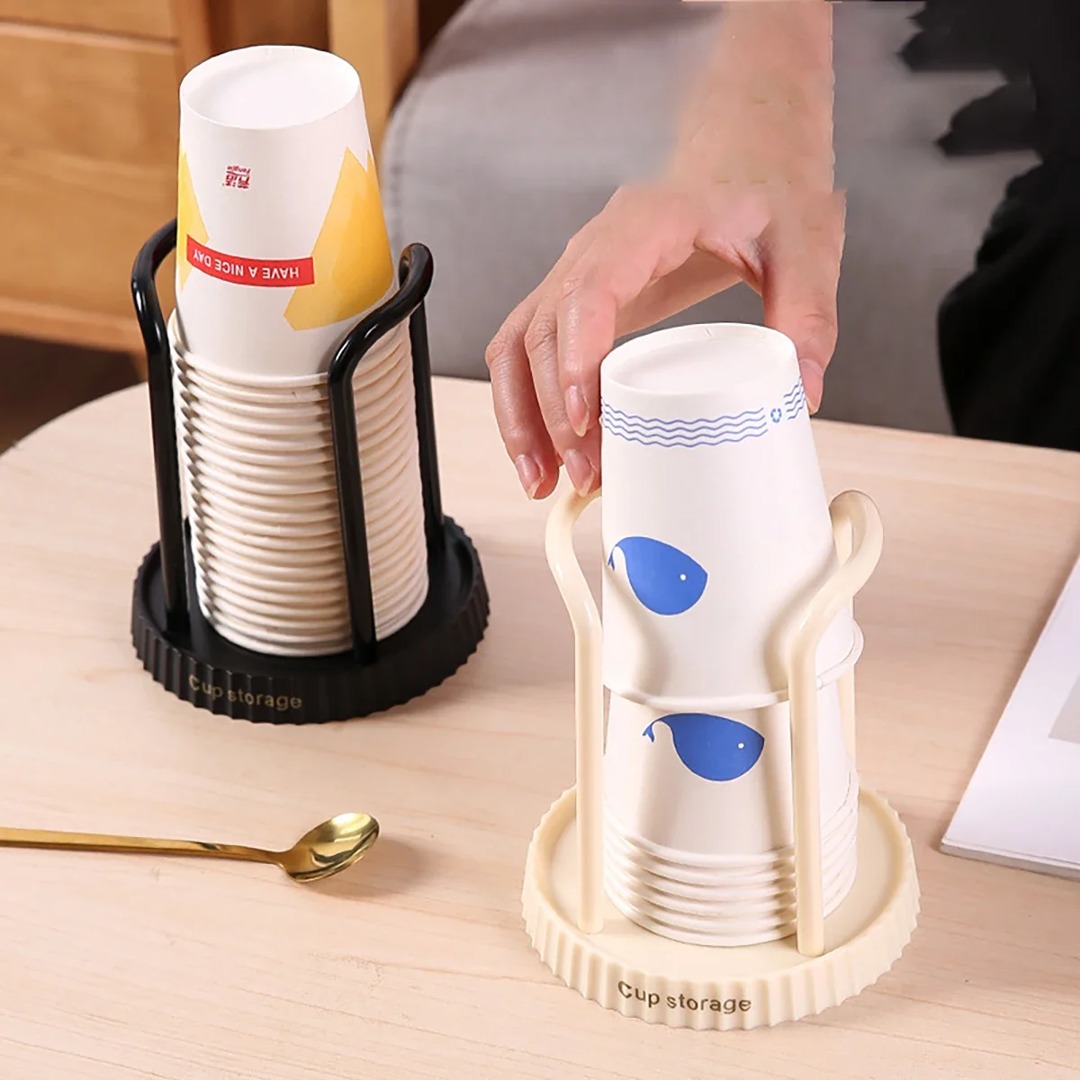 Kitchen Paper Cup Holder Disposables Cups Picker Multifunctional Desktop Cup Storage Rack Household Coffee Cup Holder for Home
