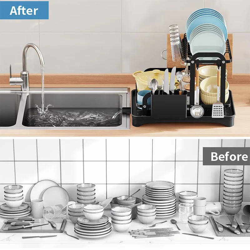 New-360-rotating-storage-rack-double-layer-kitchen-tableware-drying-rack-with-drain-tableware-storage-rack-2