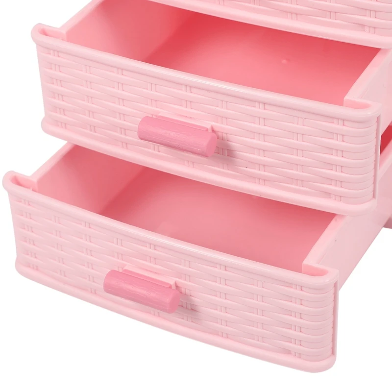Plastic-Drawer-Designed-3-Compartment-Jewelry-Storage-Box-Pink-2