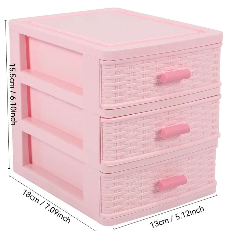 Plastic-Drawer-Designed-3-Compartment-Jewelry-Storage-Box-Pink-5