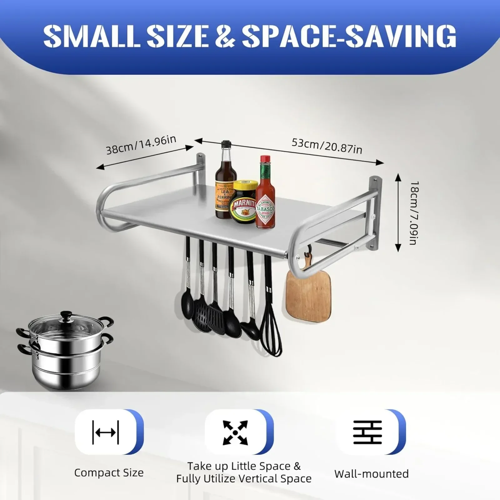 Stainless-Steel-Microwave-Utensils-Shelf-Wall-Mount-with-6-Hooks-Heavy-Duty-Kitchen-Organizer-Rack-for-2